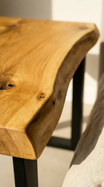 Прикроватная тумба из слэба дуба с натуральным краем 