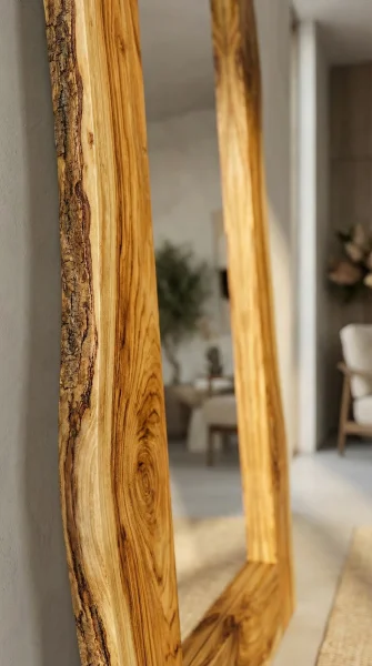 Зеркало во весь рост в раме из слэба карагача — Карагач / стекло