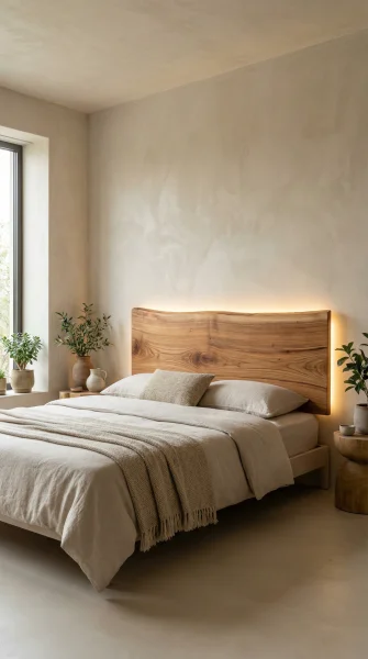 Изголовье из слэба карагача с мягкой LED-подсветкой — Карагач