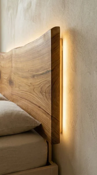 Изголовье из слэба карагача с мягкой LED-подсветкой — Карагач — фото 3