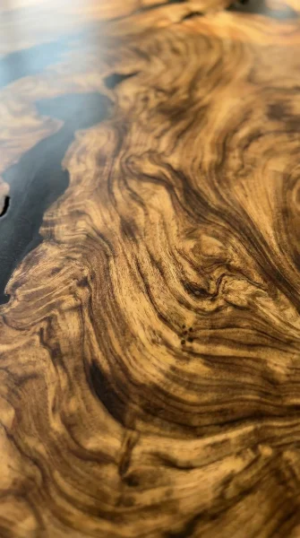 Обеденный стол из капового карагача эксклюзивной формы. — Карагач — фото 2