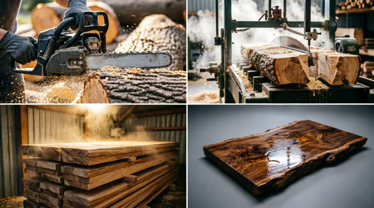 Слэб: от выбора бревна до готовой столешницы – полный гид